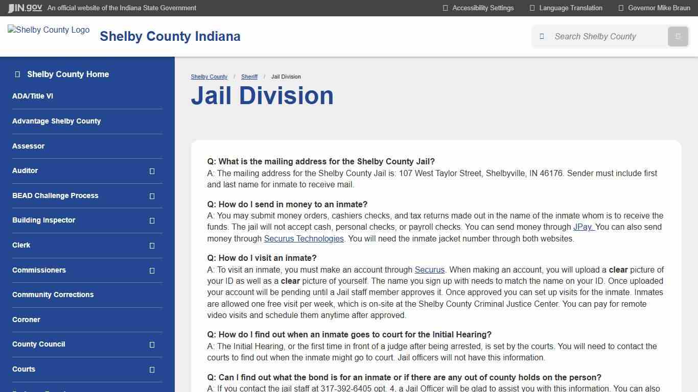 Shelby County: Jail Division