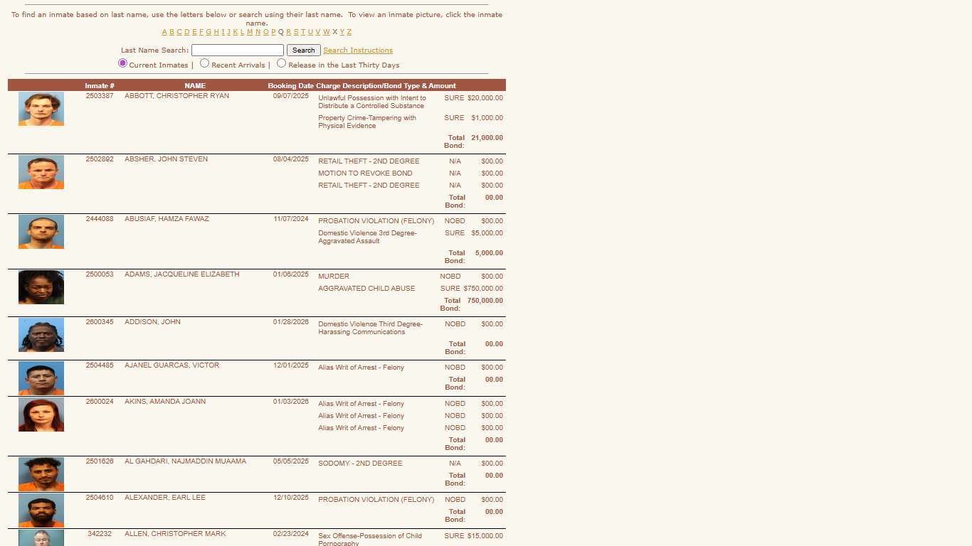 Shelby County Sheriff's Office - Inmate Listing